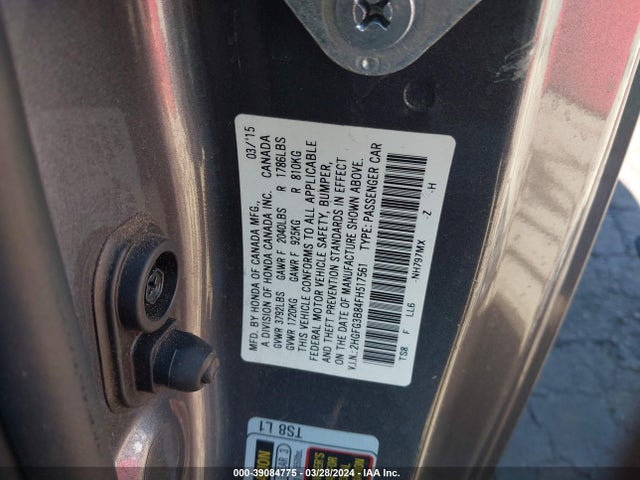 Honda CIVIC EX 2015 2HGFG3B84FH517561 Image 9