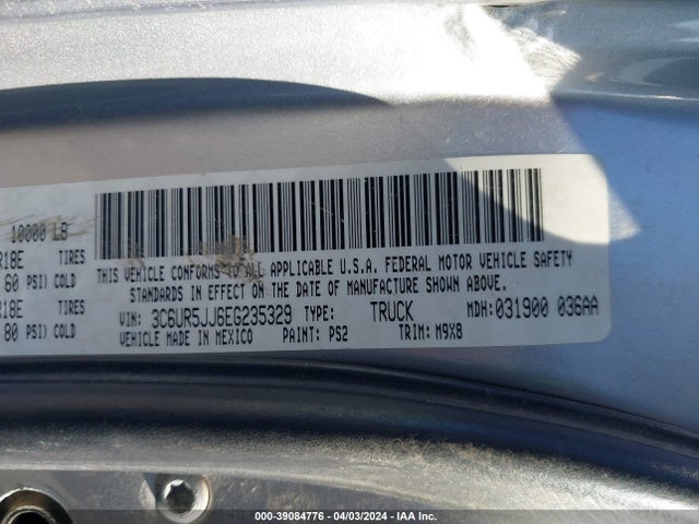 RAM 2500 Big Horn 2014 3C6UR5JJ6EG235329 Image 9