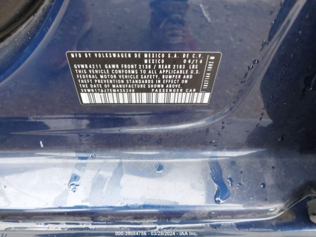 3VWB17AJ7EM435248 Volkswagen Jetta 1.8t Se