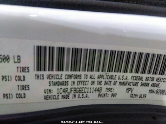 Jeep Grand Cherokee Limited 2014 1C4RJFBG6EC111448 Image 9