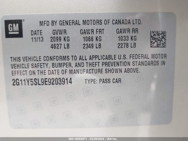 Chevrolet Impala 1ls 2014 2G11Y5SL9E9203914 Image 9