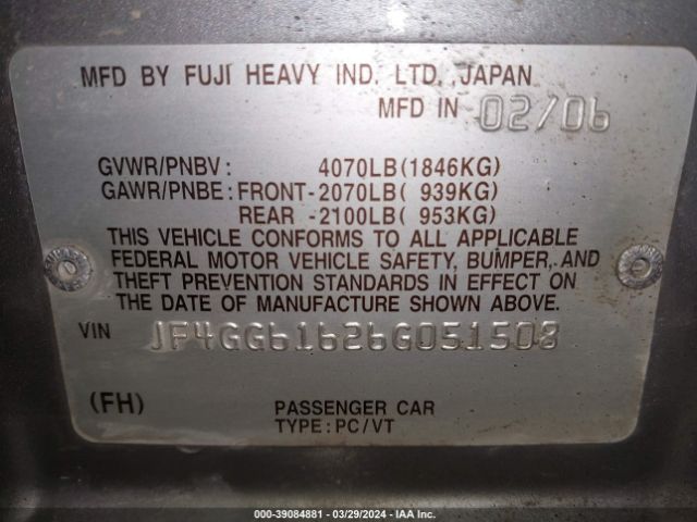 2006 SAAB 9-2X JF4GG61626G051508 Photo 8