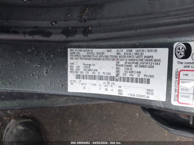 Ford FIESTA SE 2015 3FADP4EJXFM121183 Image 9