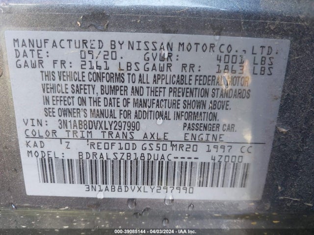 Nissan Sentra Sr Xtronic Cvt 2020 3N1AB8DVXLY297990 Image 9