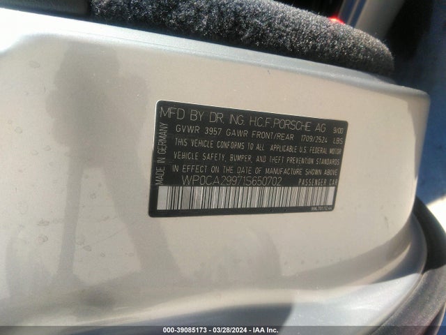 2001 PORSCHE 911 WP0CA29971S650702 Photo 8