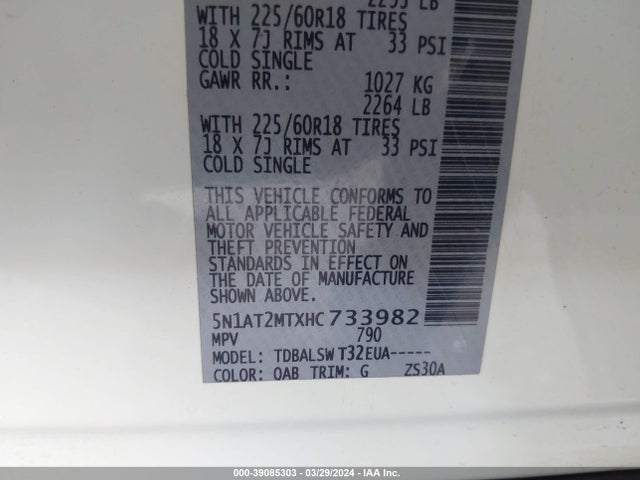 Nissan Rogue Sl 2017 5N1AT2MTXHC733982 Image 9