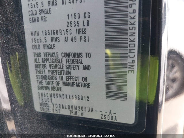 Nissan Nv200 S 2019 3N6CM0KN5KK698012 Image 9