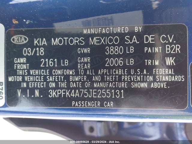 KIA FORTE LX 2018 3KPFK4A75JE255131 Image 9