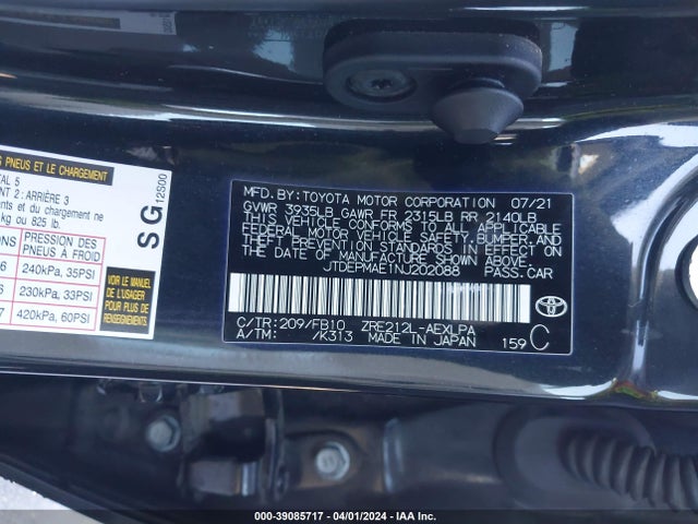 Toyota COROLLA LE 2022 JTDEPMAE1NJ202088 Image 9