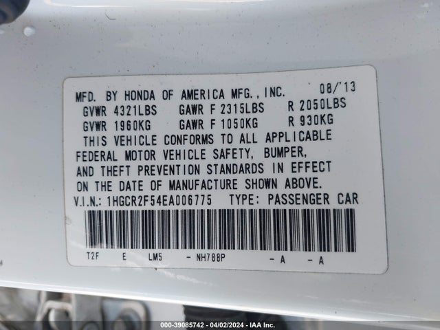 Honda Accord Sport 2014 1HGCR2F54EA006775 Image 9