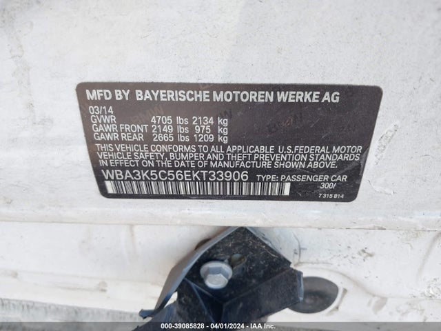 BMW 328d Xdrive 2014 WBA3K5C56EKT33906 Image 9