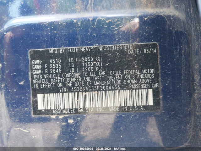 Subaru Legacy 2.5i Premium 2015 4S3BNAC65F3004455 Image 9