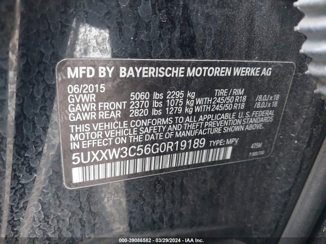 5UXXW3C56G0R19189 BMW X4 Xdrive28i