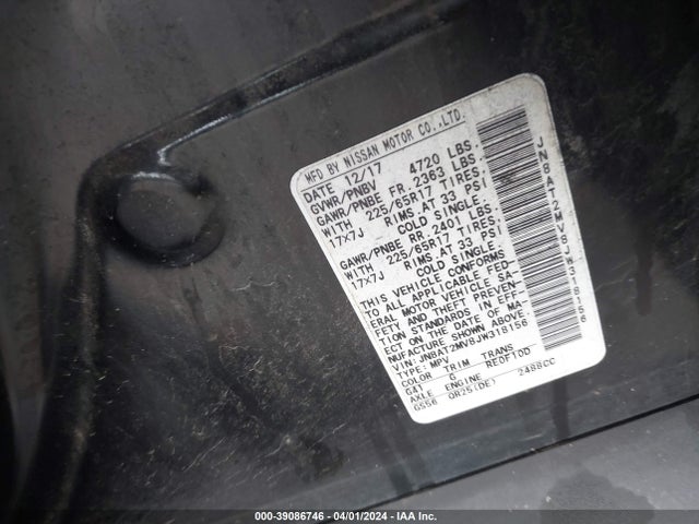 Nissan ROGUE SV 2018 JN8AT2MV8JW318156 Image 9