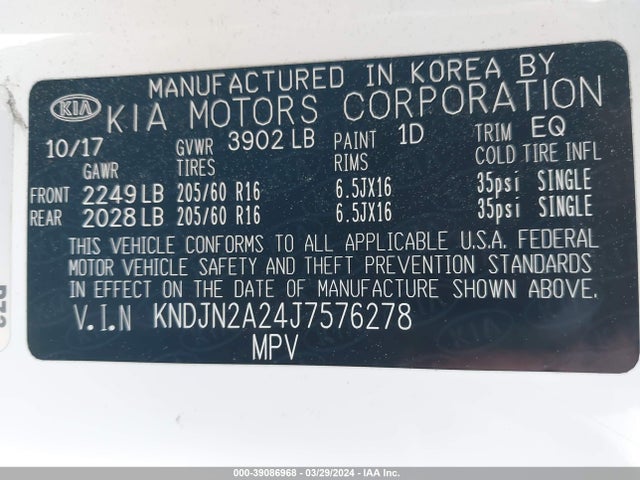 KIA Soul 2018 KNDJN2A24J7576278 Image 9