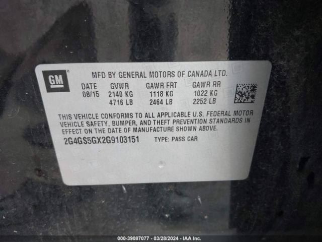 2G4GS5GX2G9103151 Buick Regal Premium