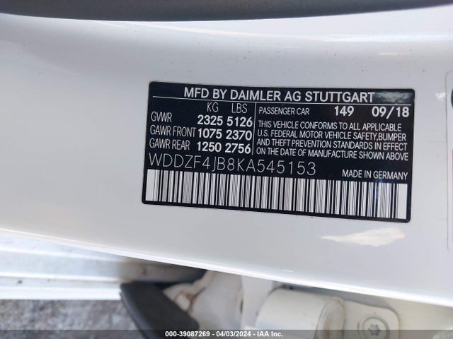 Mercedes-Benz E 300 2019 WDDZF4JB8KA545153 Image 9