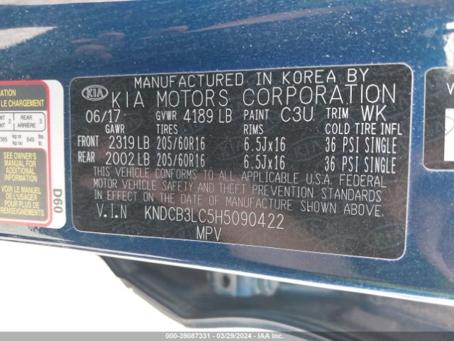 KNDCB3LC5H5090422 KIA NIRO LX