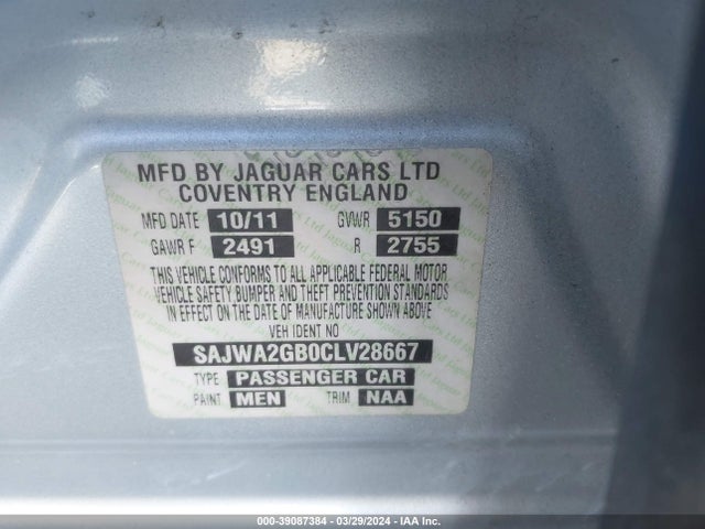 2012 JAGUAR XJ SAJWA2GB0CLV28667 Photo 8