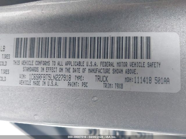 1C6SRFBT5LN227918 RAM 1500 Big Horn Quad Cab 4x4 6'4 Box