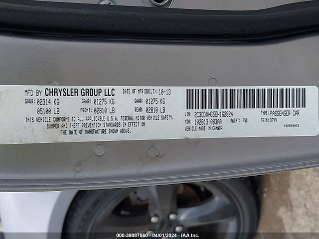Dodge Charger Sxt 2014 2C3CDXHG5EH162824 Image 9