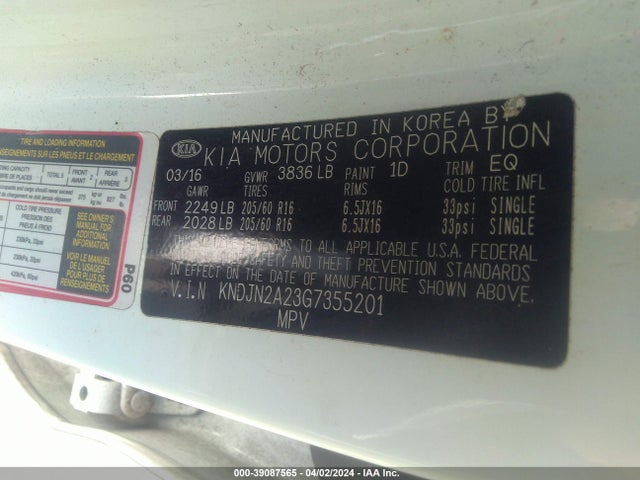 KIA Soul 2016 KNDJN2A23G7355201 Image 9