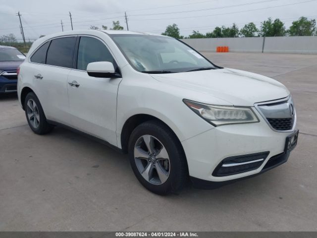 39087624 :رقم المزاد ، 5FRYD3H29FB012543 vin ، 2015 Acura Mdx مزاد بيع