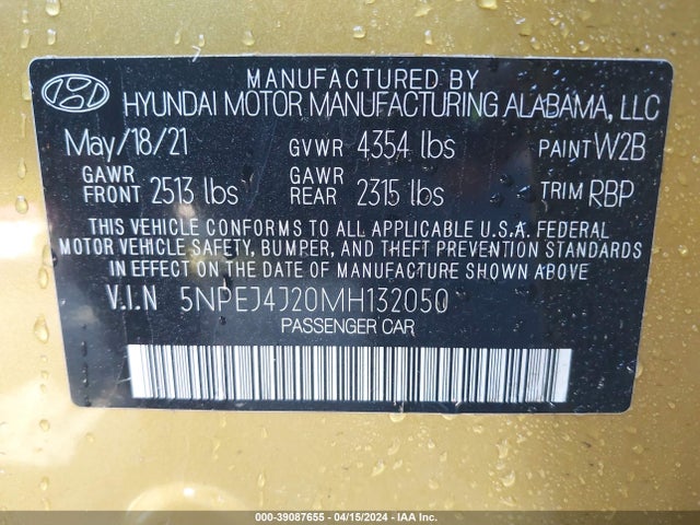 Hyundai Sonata Sel Plus 2021 5NPEJ4J20MH132050 Image 9