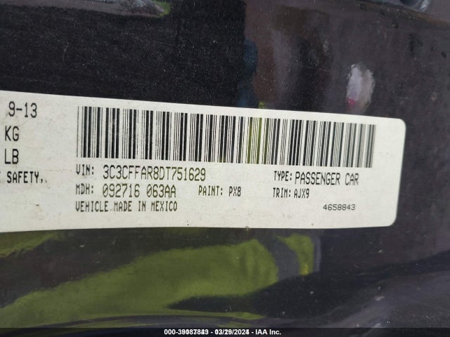 2013 FIAT 500 3C3CFFAR8DT751629 Photo 8