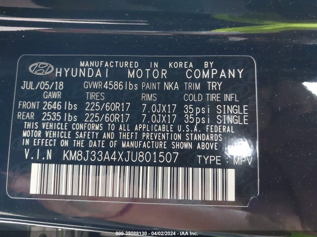 Hyundai Tucson Sel Plus 2018 KM8J33A4XJU801507 Image 9