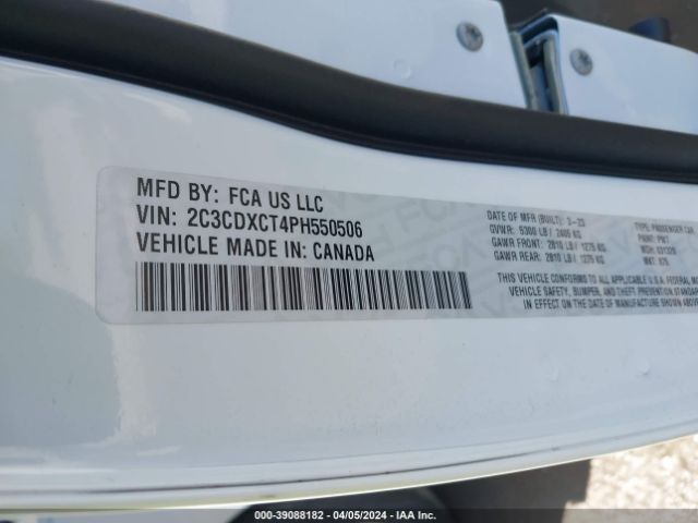 2C3CDXCT4PH550506 Dodge CHARGER R/T