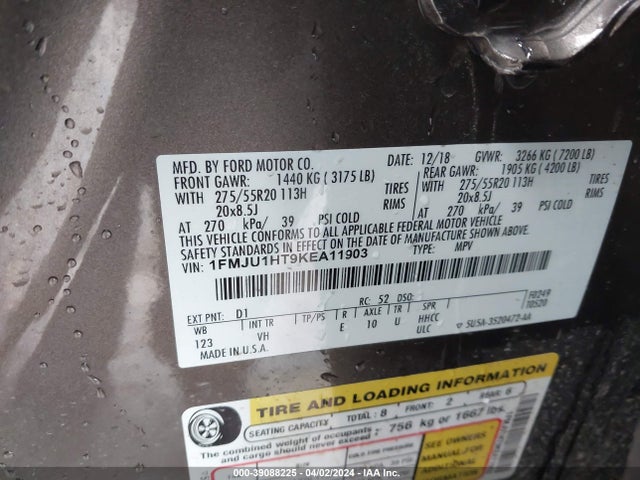 Ford Expedition Xlt 2019 1FMJU1HT9KEA11903 Image 9