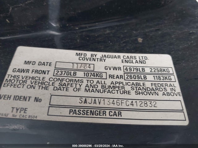 1985 JAGUAR XJ6 SAJAV1346FC412832 Photo 8