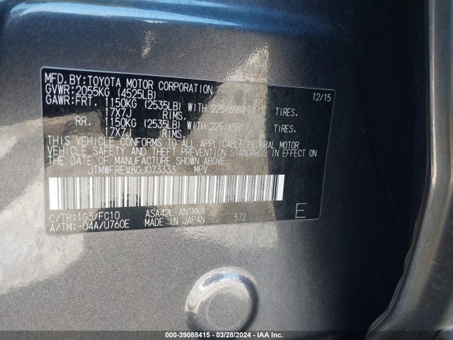 Toyota Rav4 Xle 2016 JTMWFREV8GJ073333 Image 9