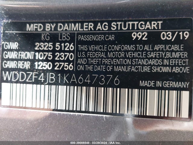 Mercedes-Benz E 300 2019 WDDZF4JB1KA647376 Image 9