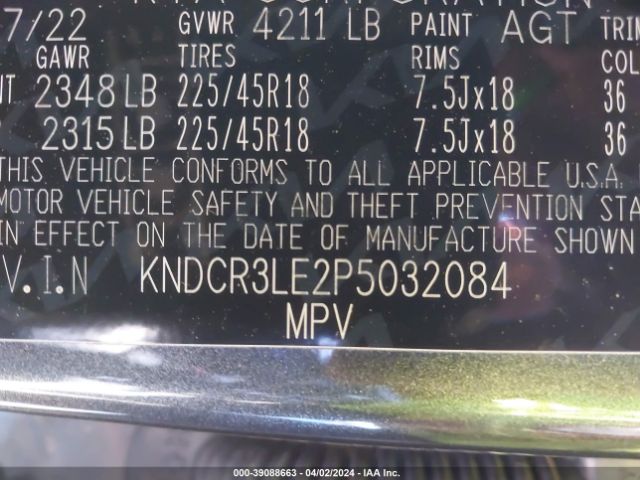 KNDCR3LE2P5032084 KIA Niro Ex Touring