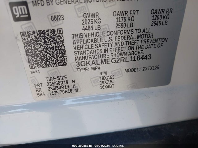 3GKALMEG2RL116443 GMC Terrain Fwd Sle