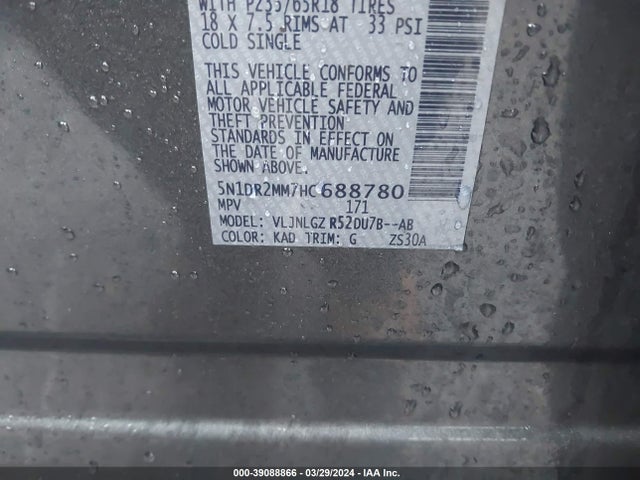 Nissan Pathfinder Sl 2017 5N1DR2MM7HC688780 Image 9