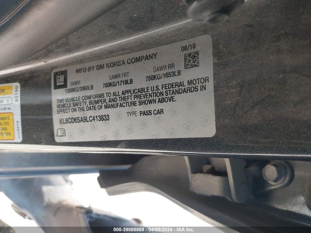Chevrolet Spark Fwd 1lt Automatic 2020 KL8CD6SA9LC413833 Image 9