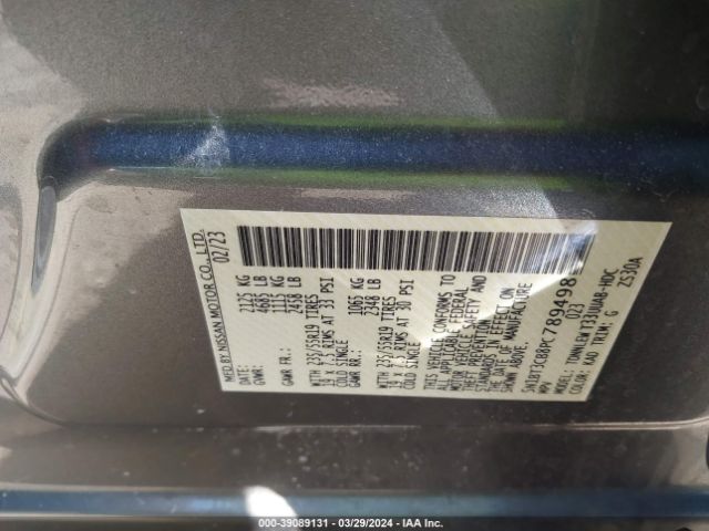 5N1BT3CB8PC789498 Nissan Rogue Sl Intelligent Awd
