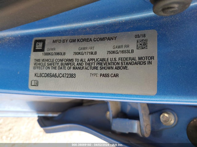 Chevrolet Spark 1lt Cvt 2018 KL8CD6SA6JC472383 Image 9