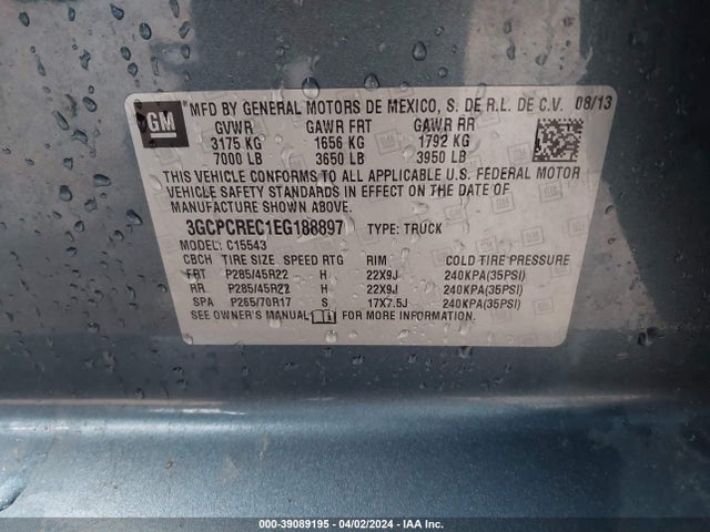 Chevrolet Silverado 1500 1lt 2014 3GCPCREC1EG188897 Image 9