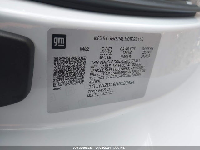 Chevrolet Corvette Stingray Rwd  1lt 2022 1G1YA2D49N5123484 Image 9
