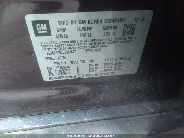 Buick Encore 2016 KL4CJASB2GB592847 Image 9