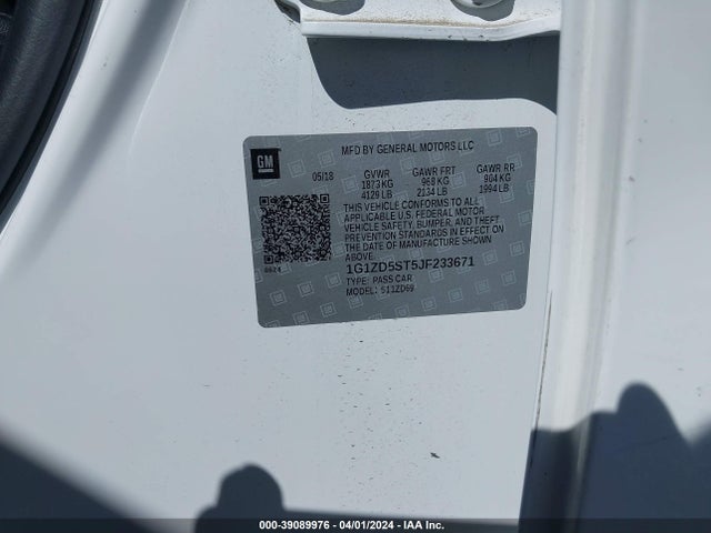 Chevrolet MALIBU LT 2018 1G1ZD5ST5JF233671 Image 9