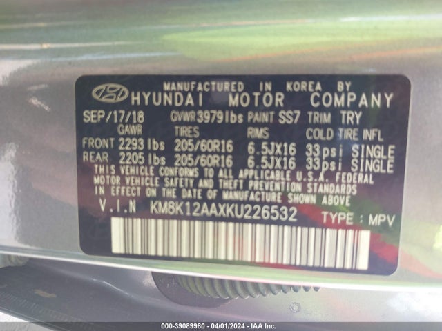Hyundai Kona Se 2019 KM8K12AAXKU226532 Image 9