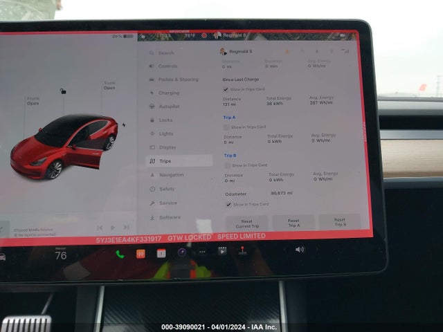 Tesla Model 3 Long Range/mid Range/standard Range/standard Range Plus 2019 5YJ3E1EA4KF331917 Image 7