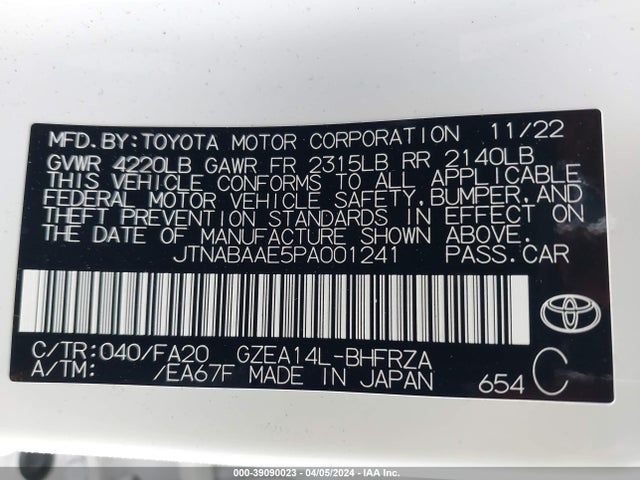 Toyota Gr Corolla Core 2023 JTNABAAE5PA001241 Image 9