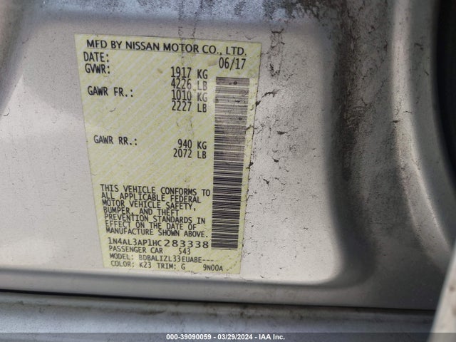 Nissan Altima 2.5 Sv 2017 1N4AL3AP1HC283338 Image 9