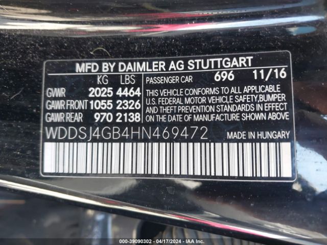 WDDSJ4GB4HN469472 Mercedes-Benz CLA 250 4MATIC
